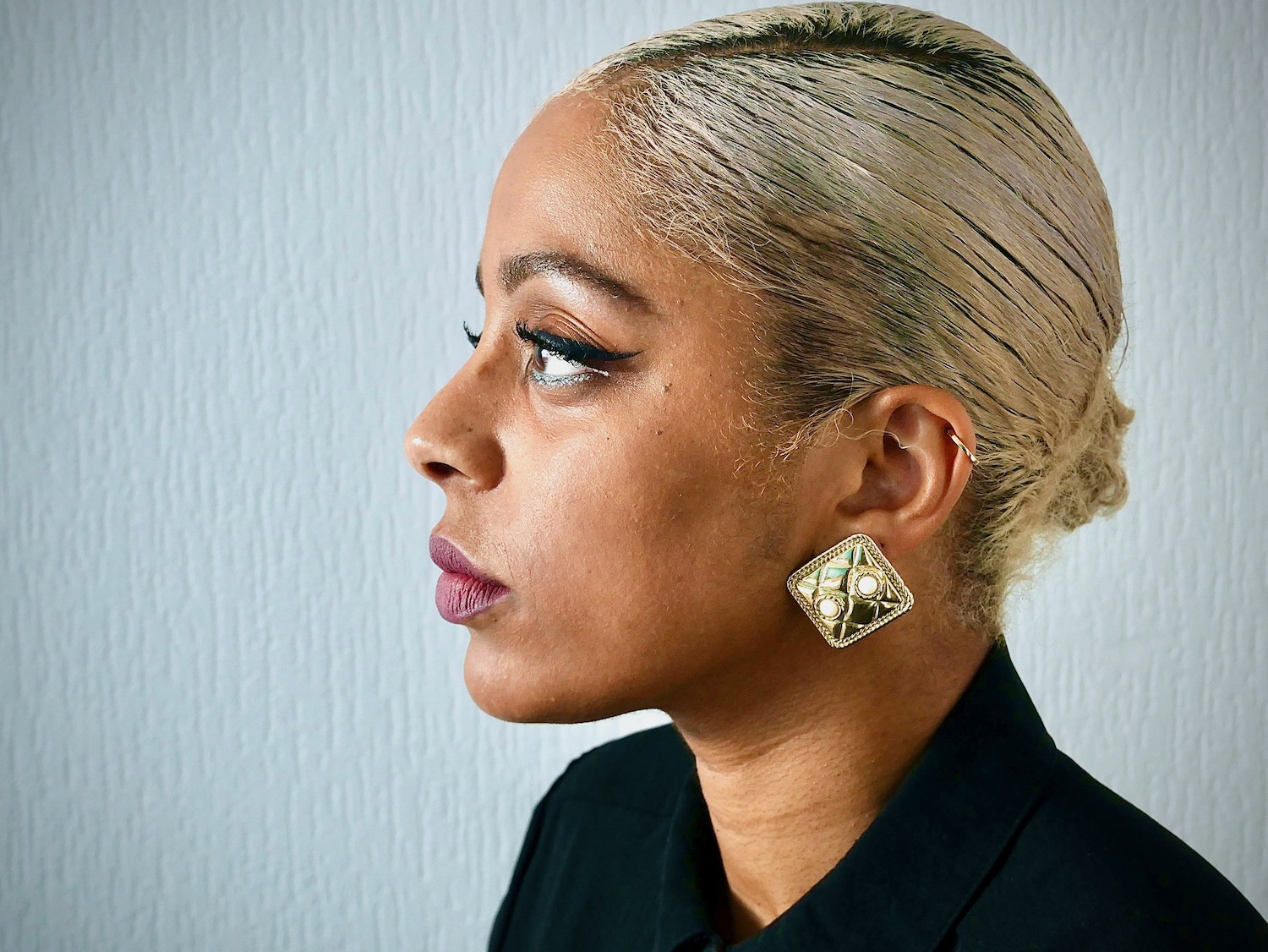 Boucles d'oreilles carrées à deux perles
