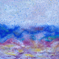 A oil painting of the village Bunyola. as if seen from the eyes of the milana bird.
