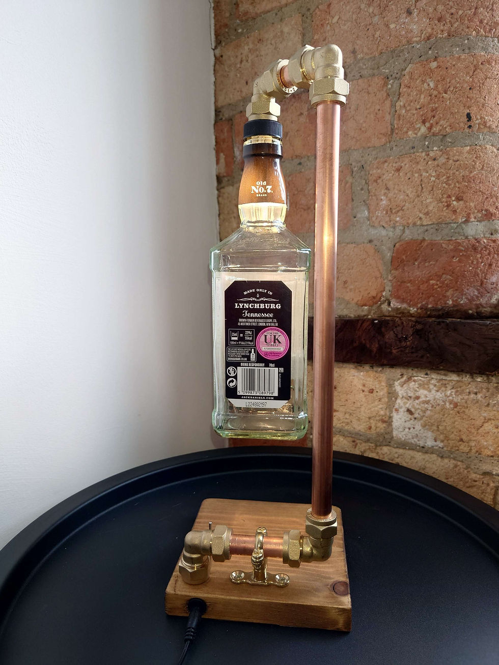 Thumbnail: Jack Daniels bottle lamp steampunk style table lamp