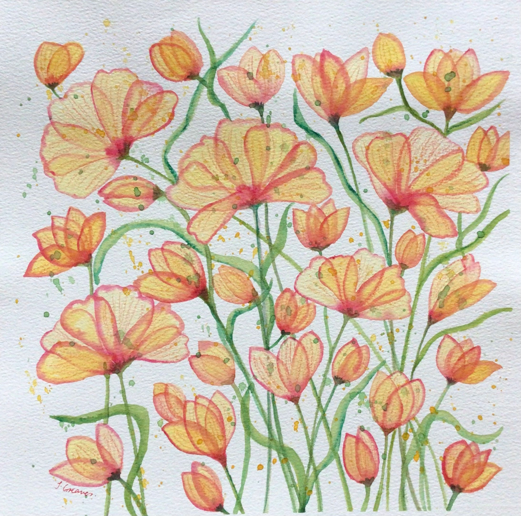 flowers watercolour painting