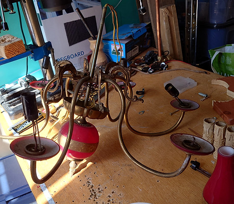 Chandelier restoration rewire repair Derbyshire lighting shop