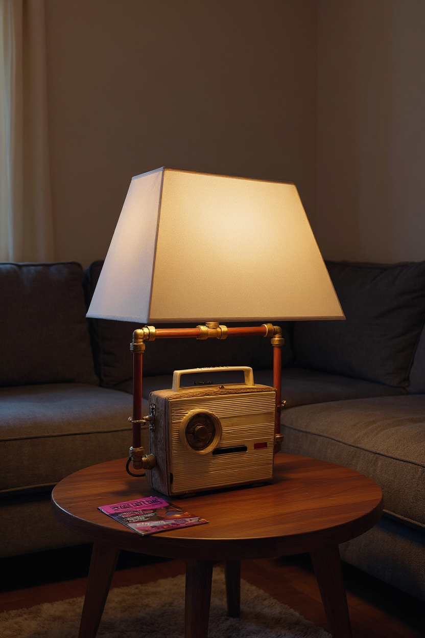 Transistor Radio upcycled retro vintage lamp