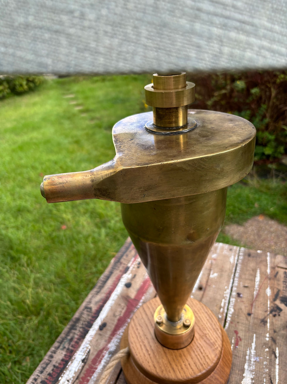 Thumbnail: Vintage electro displays  Industrial era bespoke brass cyclone lamp