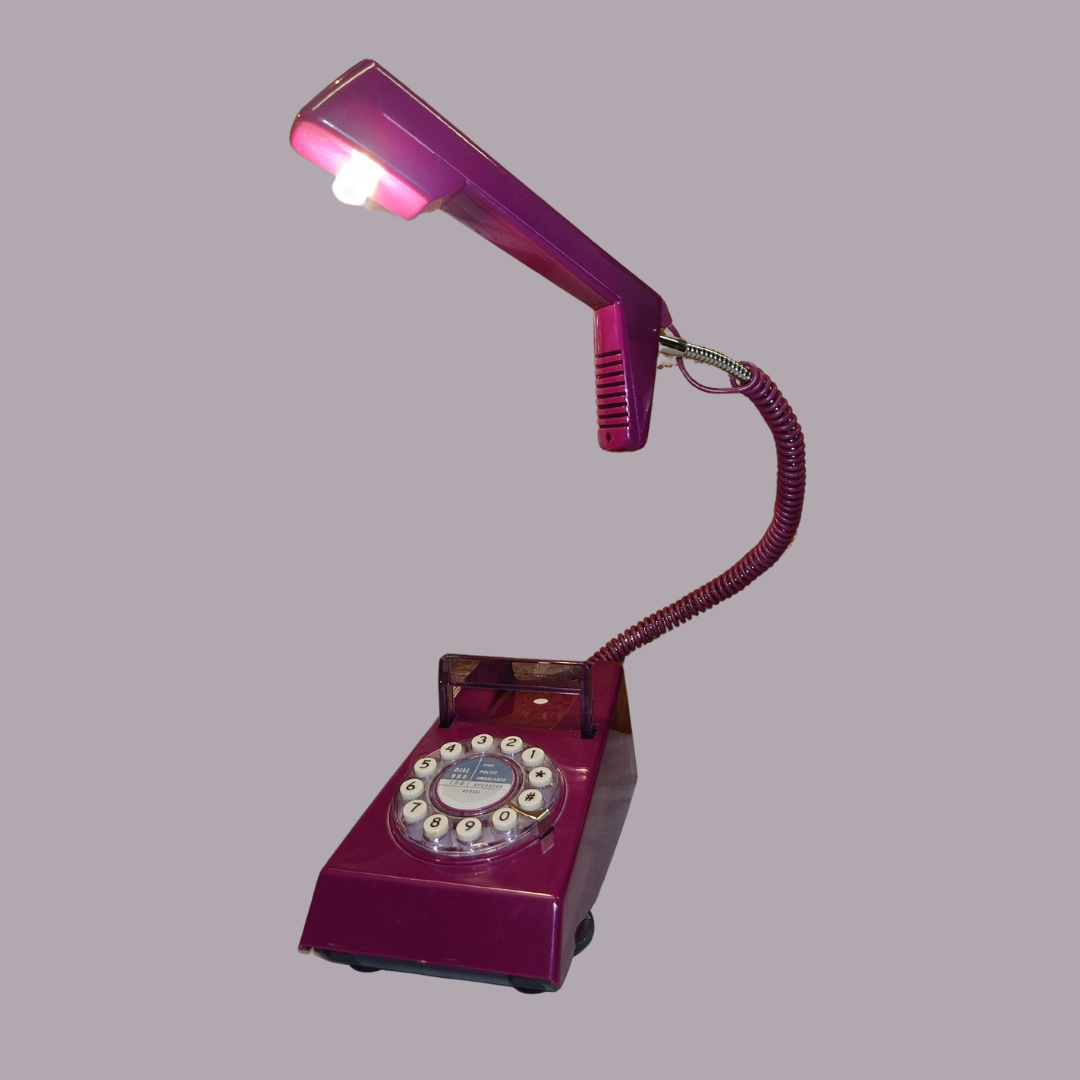 upcycled retro telephone lamp