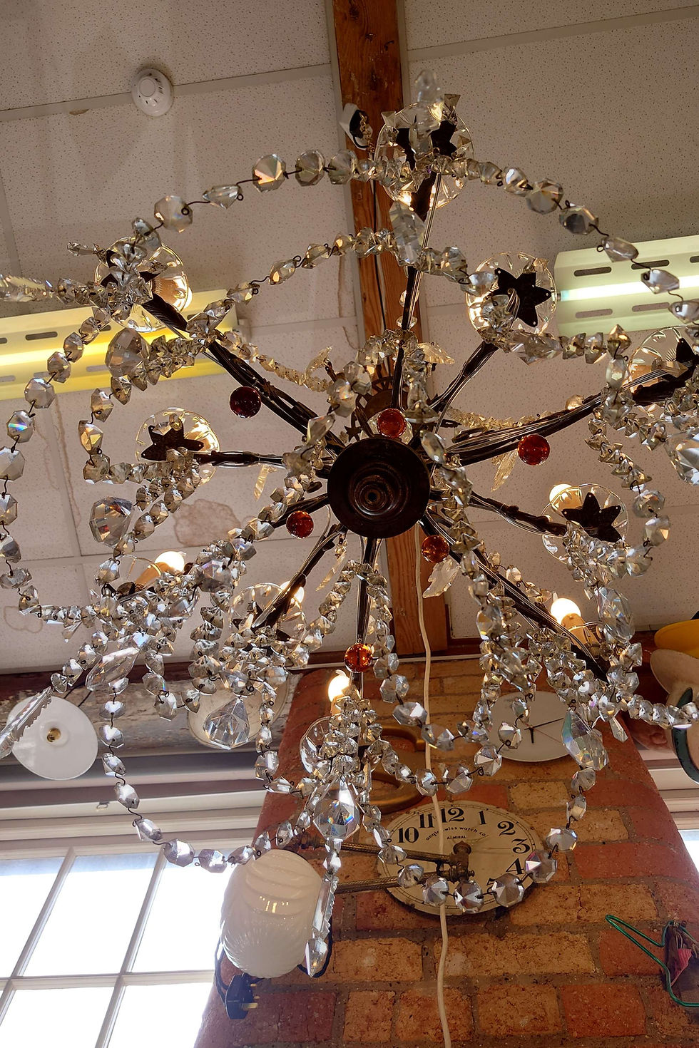 Thumbnail: Restored Victorian antique chandelier for sale uk vintage lighting shop Derby