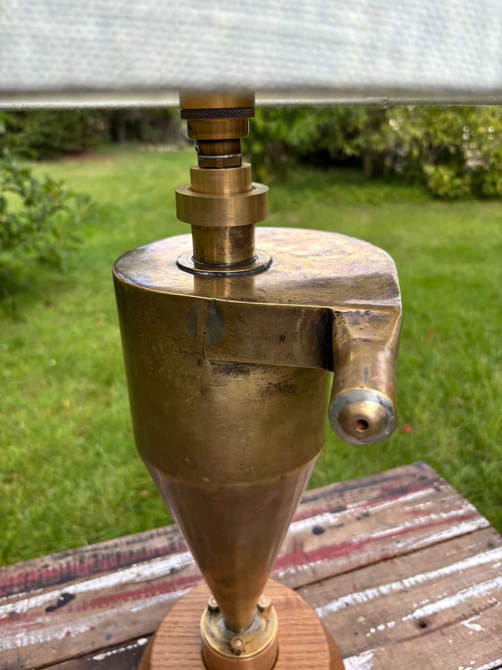 Thumbnail: Vintage electro displays  Industrial era bespoke brass cyclone lamp
