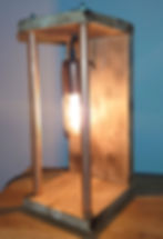 Rustic wooden lantern style industrial steampunk table lamp - bespoke made to order derby lighting shop