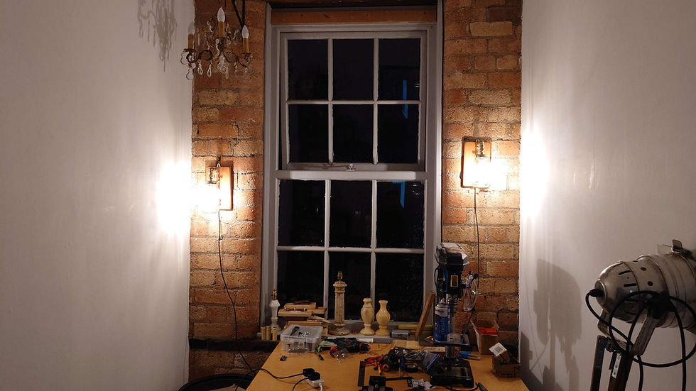 Thumbnail: steampunk style upcycled jar wall lamps hand made feature lighting
