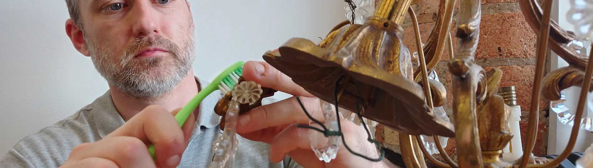 Vintage lighting restoration shop