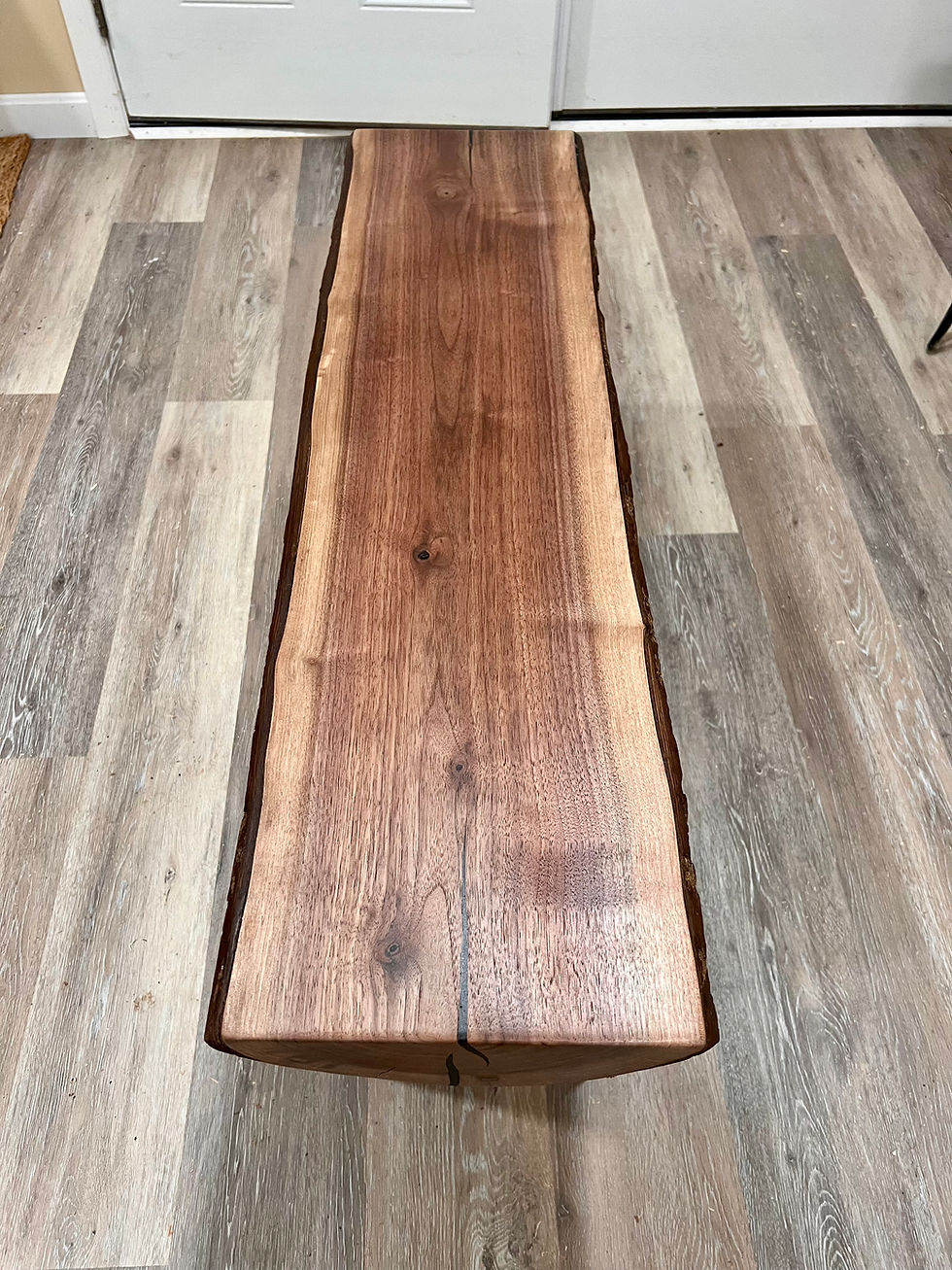 Thumbnail: Black Walnut Log Bench