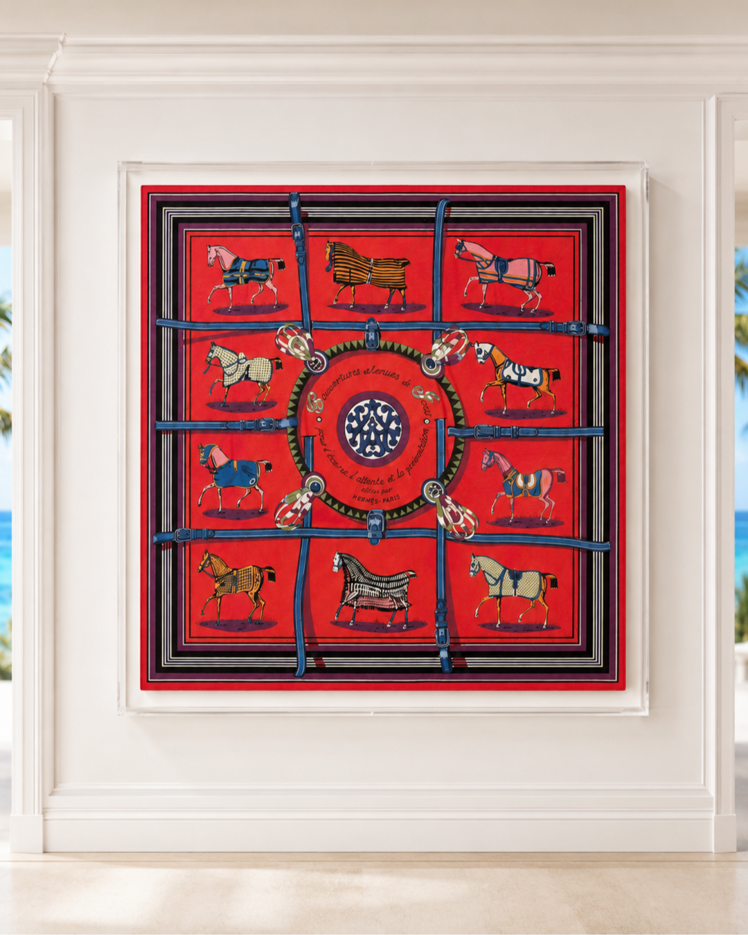 Hermès® Couvertures et Tenues by Jacques Eudel Silk Scarf Custom Framing