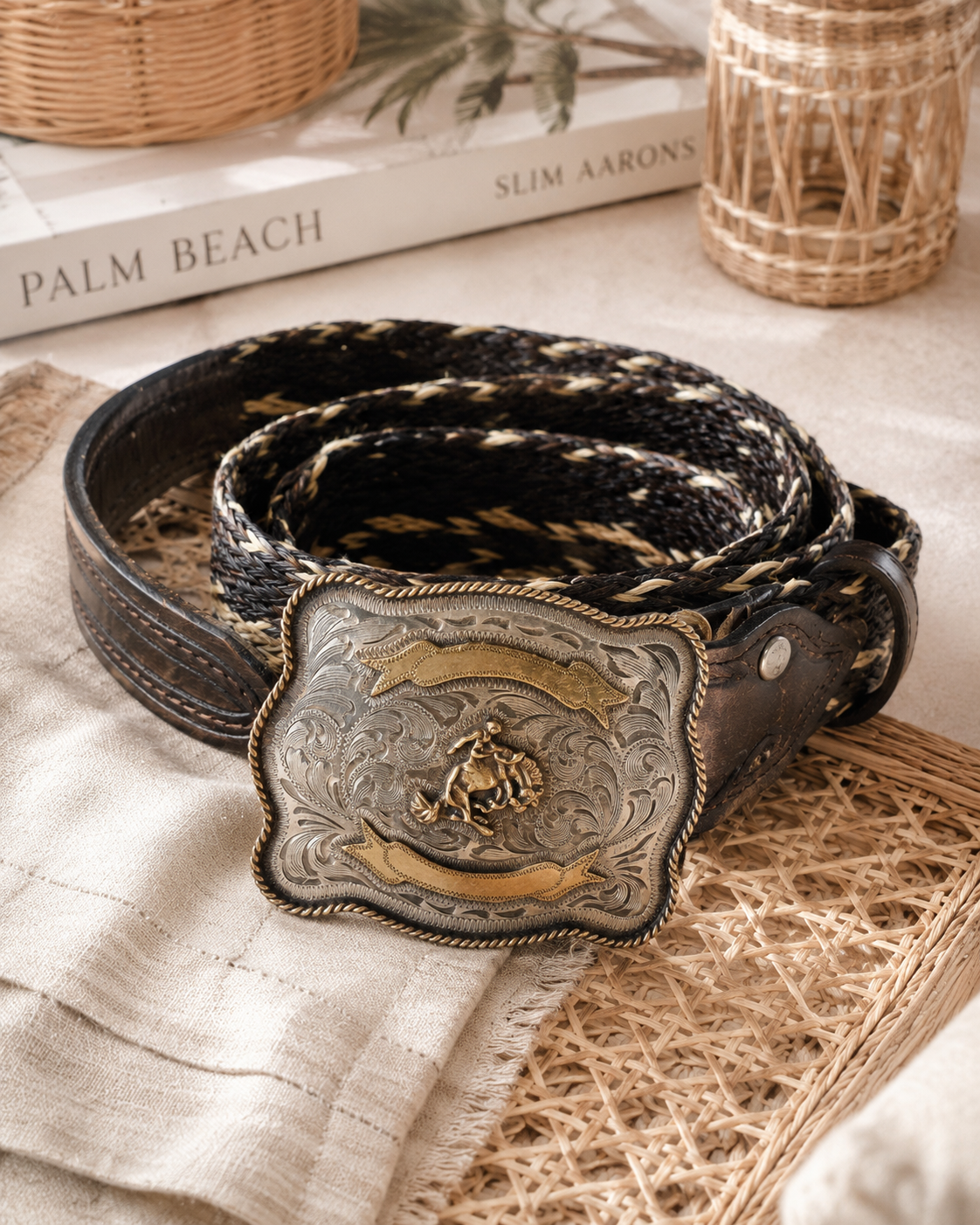RRL Horsehair Western Trophy Belt