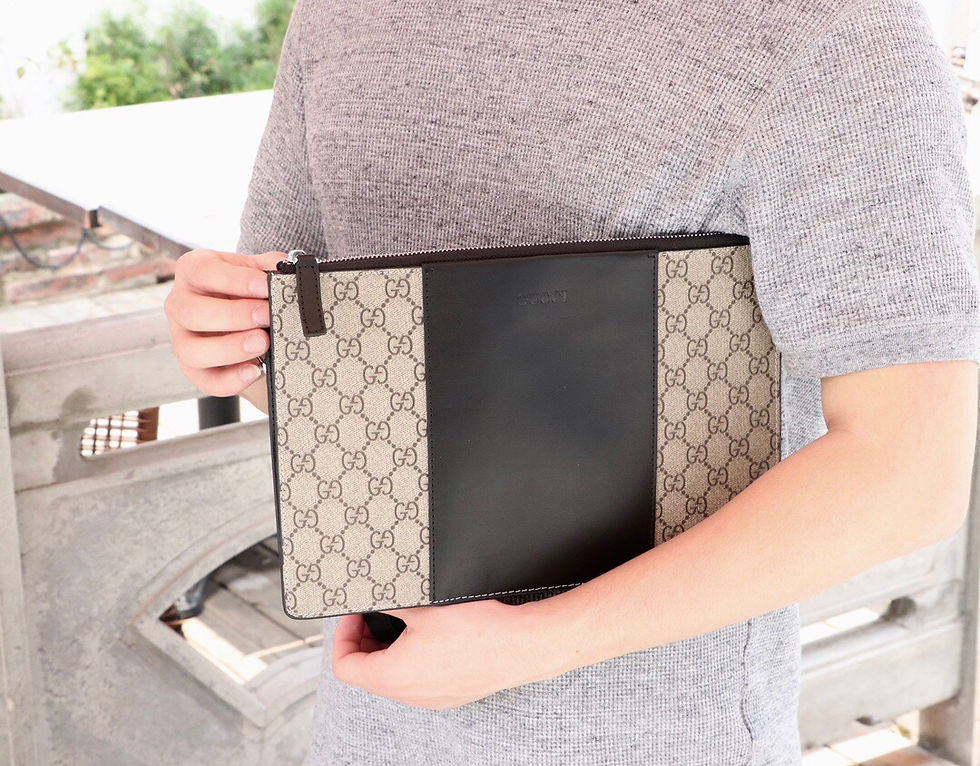 縮圖：（型号2062-5）专柜6600 高级人造帆布手拿包