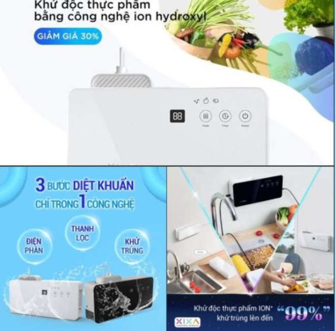 Máy khử trùng thức ăn Xixa có loại chất độc, vi khuẩn gây hại.
content media
