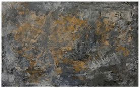 Lost in Myst Vol. V, abstract textured painting in grey and gold, acrylic on canvas, 76 x 122cm