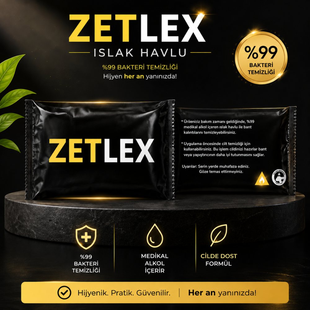 Zetlex protez saç ve cilt temizliği için ıslak mendil seti