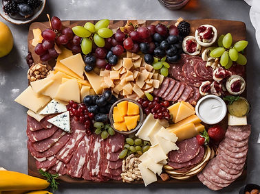 Meat, Cheese and fruitCharcuterie Board.