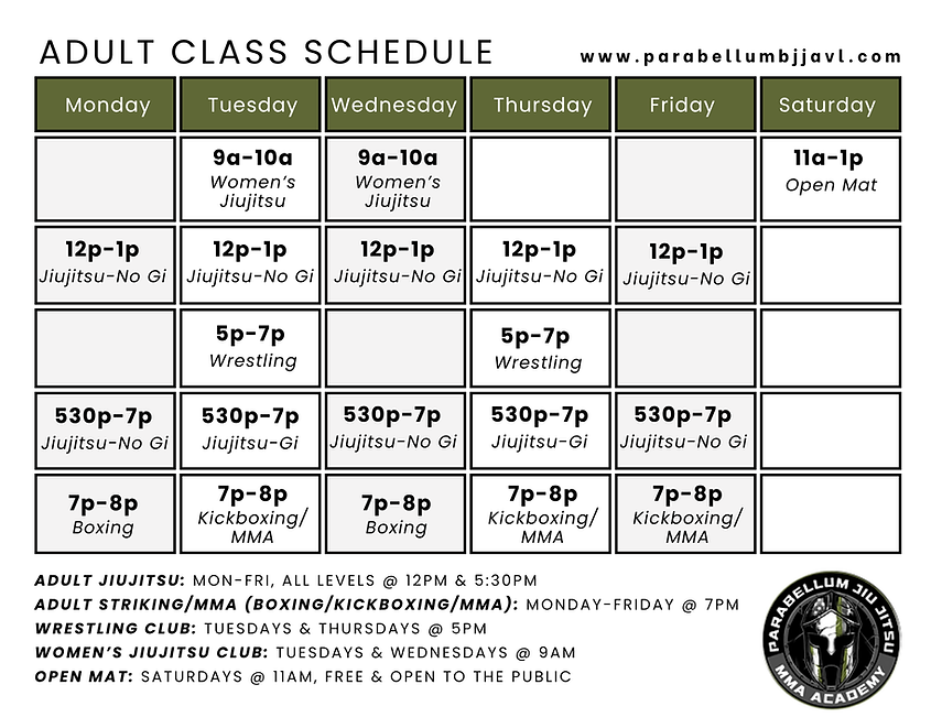 Parabellum Adult Schedule.png