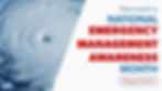 Picture of a hurricane with text that reads "This month is National Emergency Management Awareness Month August 2025"