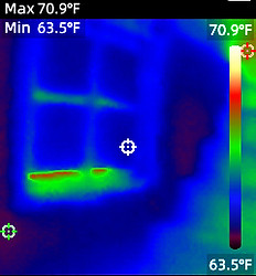 Thermal imaging used to check for possible hidden moisture