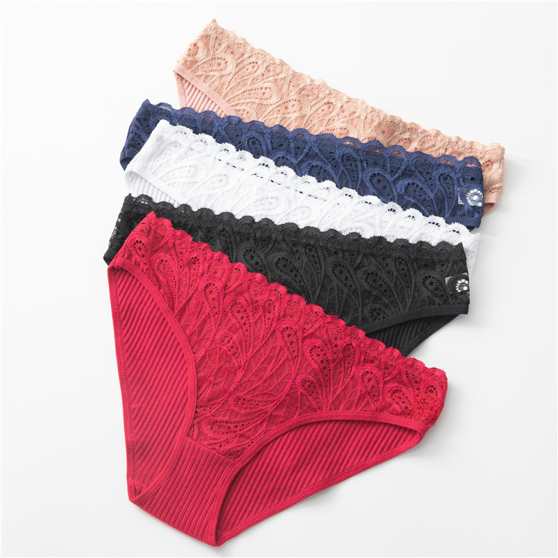 Cotton Lace Embroidered Mid-Rise Women's Underwear