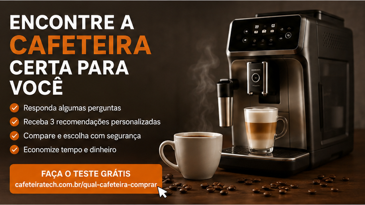 Coffee Finder do Cafeteira Tech mostrando a ferramenta que ajuda a escolher a cafeteira ideal pelo perfil de uso