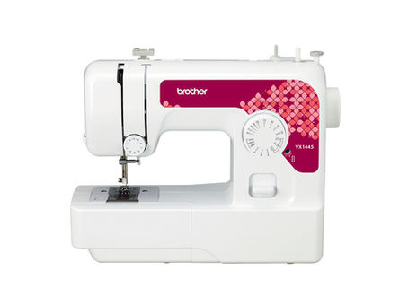 Brother VX1445, vista frontal com painel floral e seletor de pontos