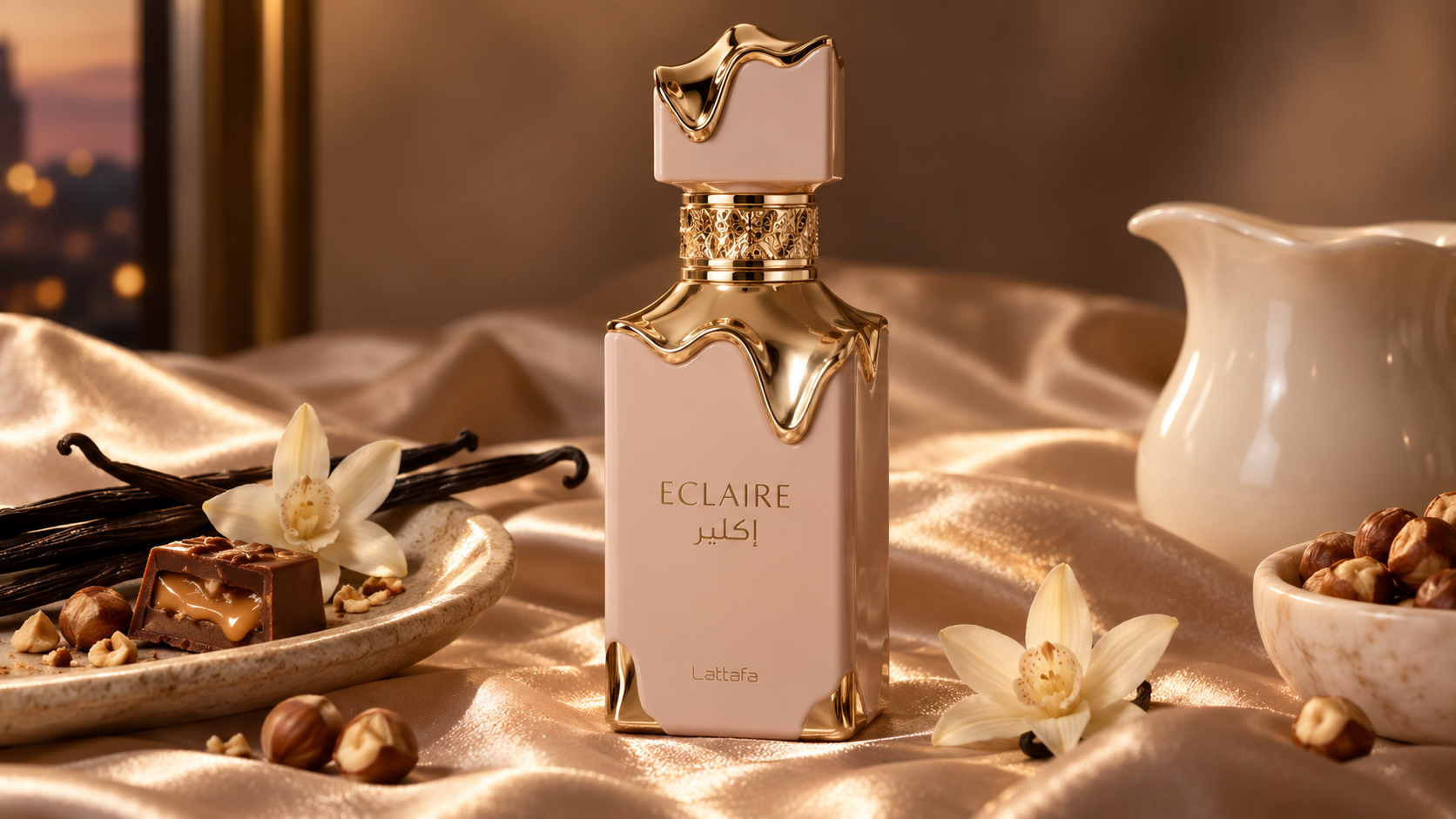 Lattafa Eclaire Eau de Parfum com baunilha e praline