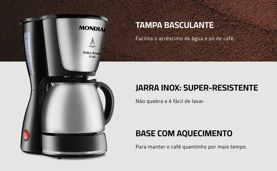 Cafeteira Elétrica Dolce Arome 550W C-34 JI 15X da Mondial