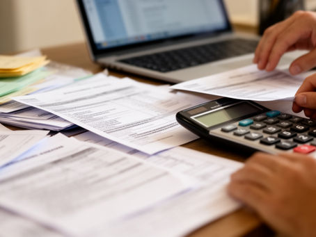 Documentos de investimentos organizados para o Imposto de Renda