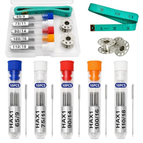Kit AXOTEY com 50 agulhas para máquinas de costura domésticas