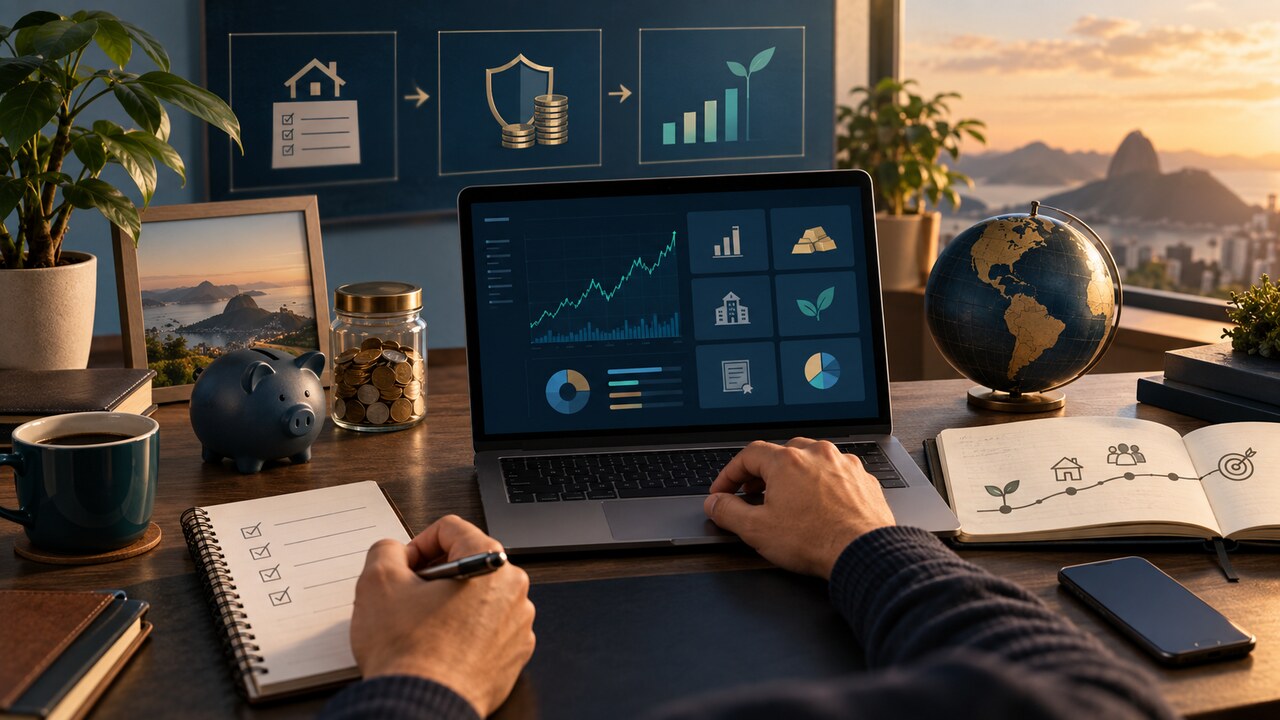Investidor iniciante organiza as finanças antes de montar uma carteira diversificada