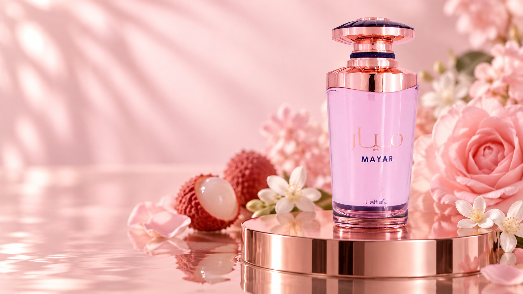 Frasco rosa do Lattafa Mayar Eau de Parfum 100 ml