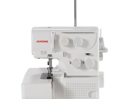 Máquina overloque Janome 8002D com controles de tensão frontais