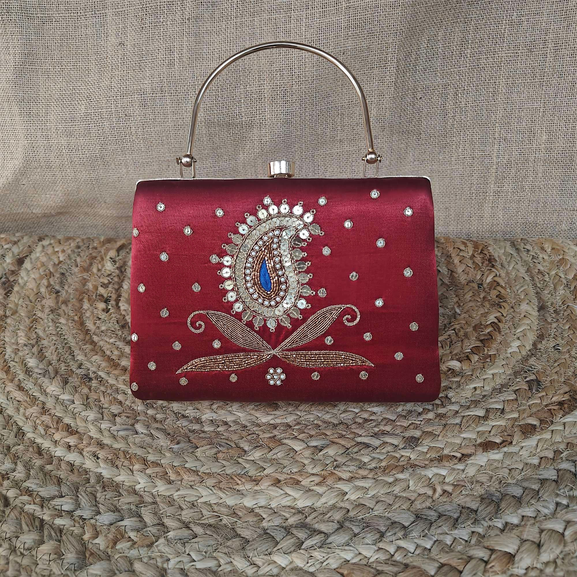 Ruby Paisley Royale Clutch (AH05)