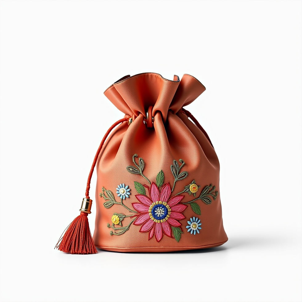 Embroidered Silk Potli