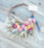Dried floral wreath with colorful flowers