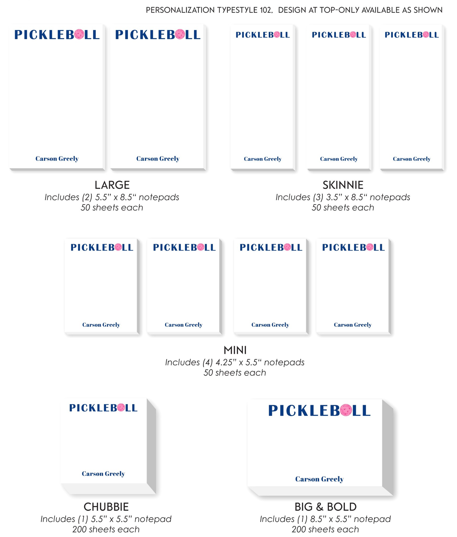 Navy Pickleball Notepad