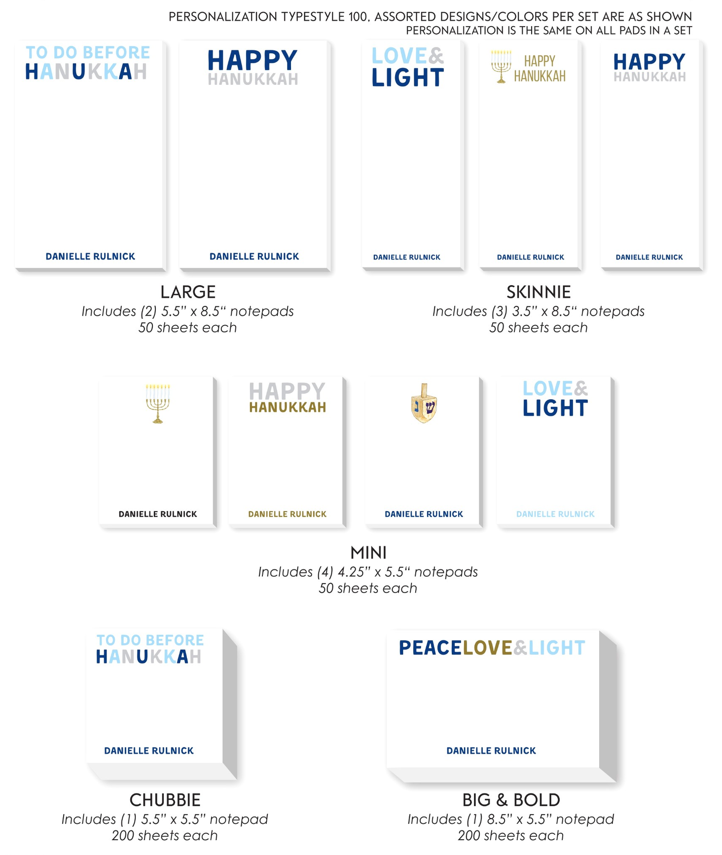 Hanukkah Assorted Notepads