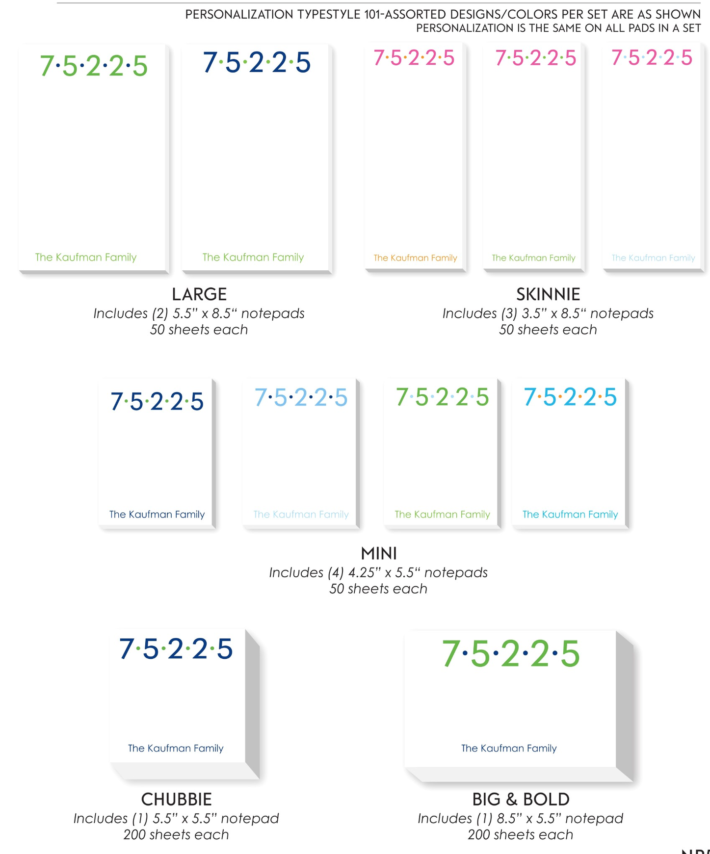 Zip Code Assorted Notepads