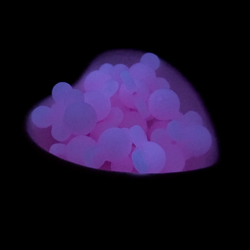 Thumbnail: Pink/Purple Glow in the Dark Mouse Head Silicone Bead