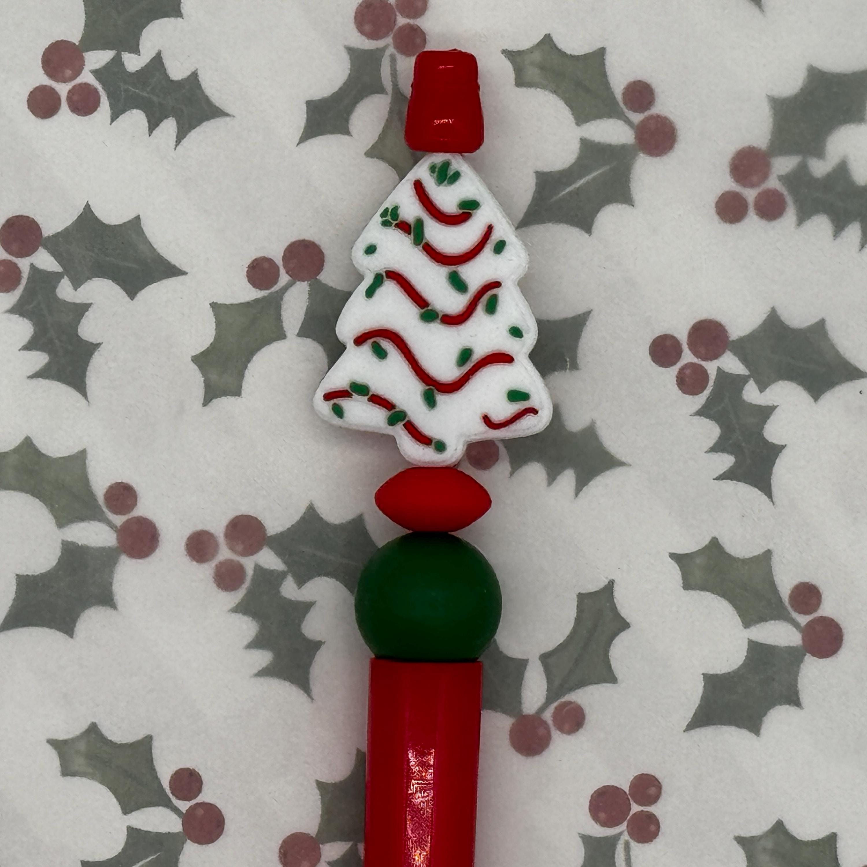 Christmas Tree Snack Silicone Beaded Pen