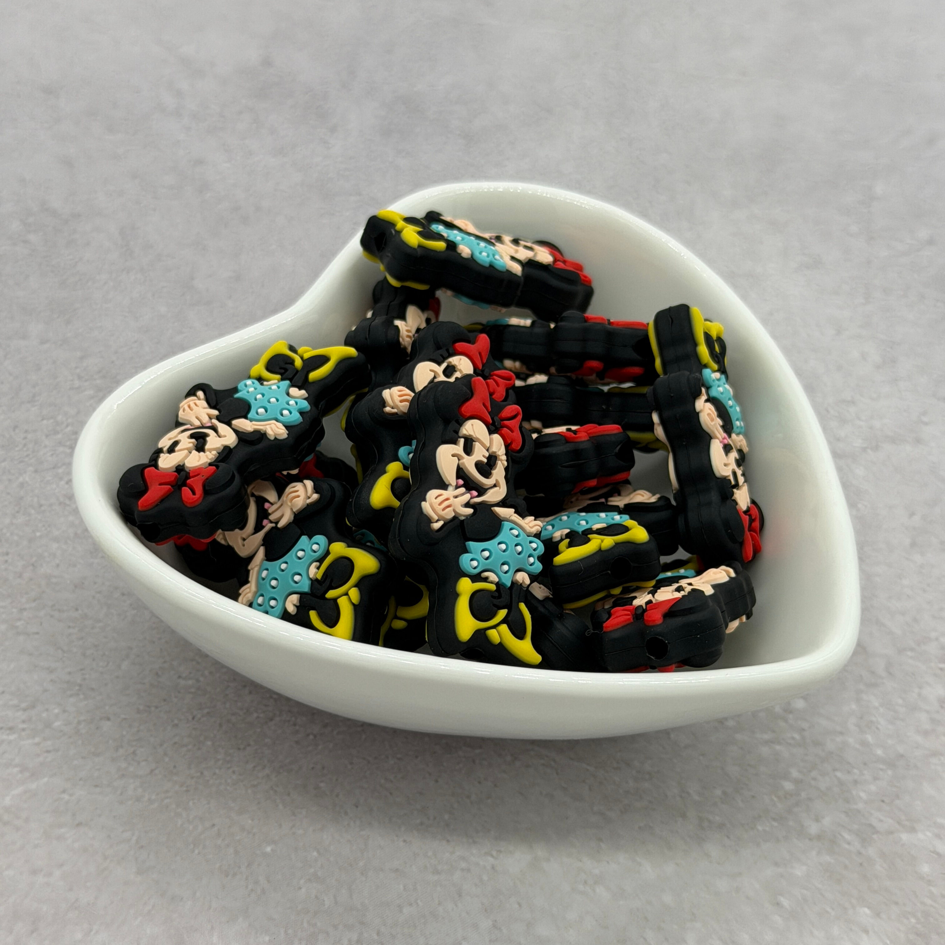 Vintage Ms Mouse Double-Sided Silicone Focal Bead