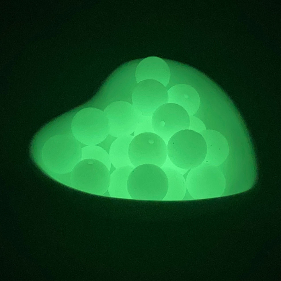 Thumbnail: White-Green Glow in the Dark 15mm Round Silicone Bead