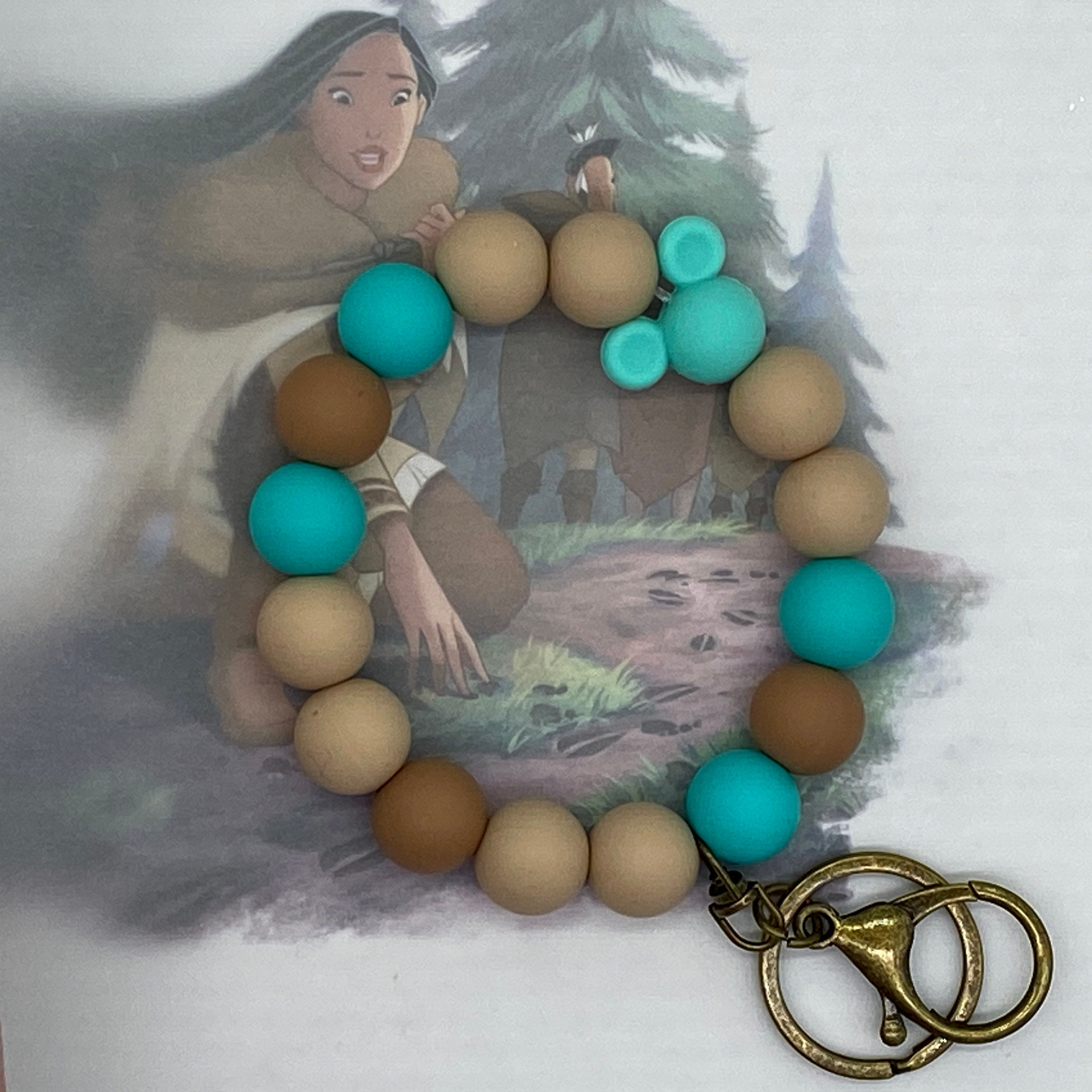 Powhatan Princess Silicone Beaded Wristlet Key Fob