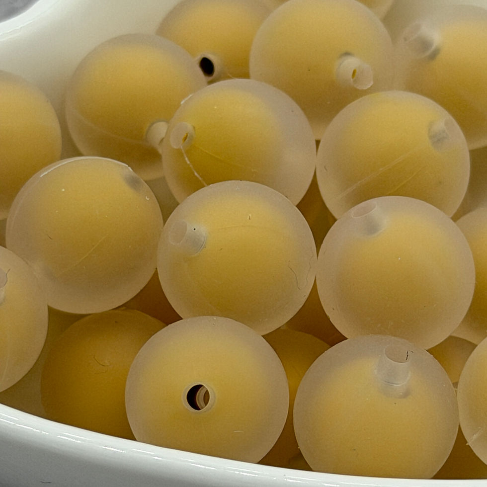 Thumbnail: Frosted Golden 15mm Round Silicone Bead