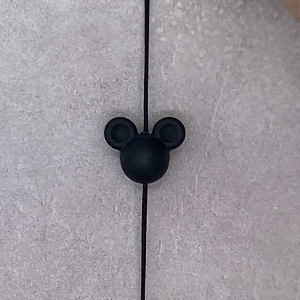 Thumbnail: Black Mouse Head Silicone Bead