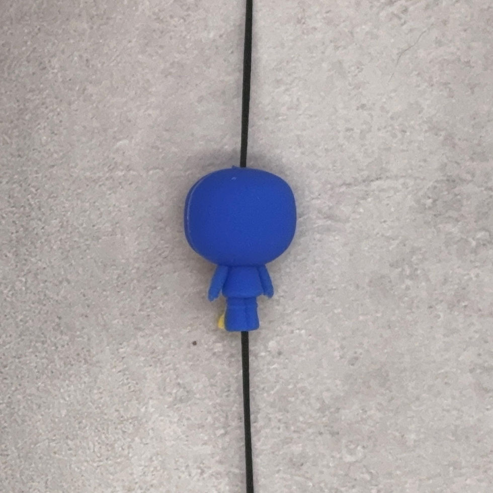 Thumbnail: Button Eyes Girl 3D Silicone Focal Bead