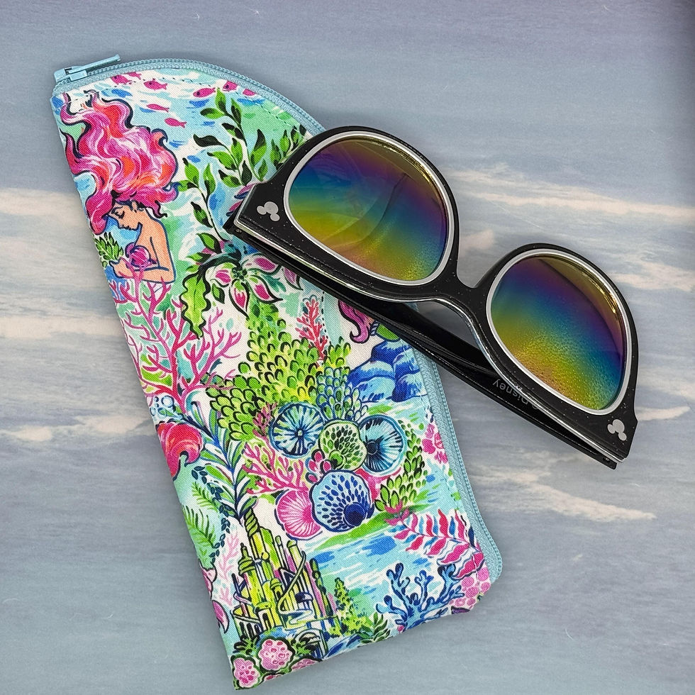 Mermaid Lilly P Inspired Soft Slim Zippered Glasses Case