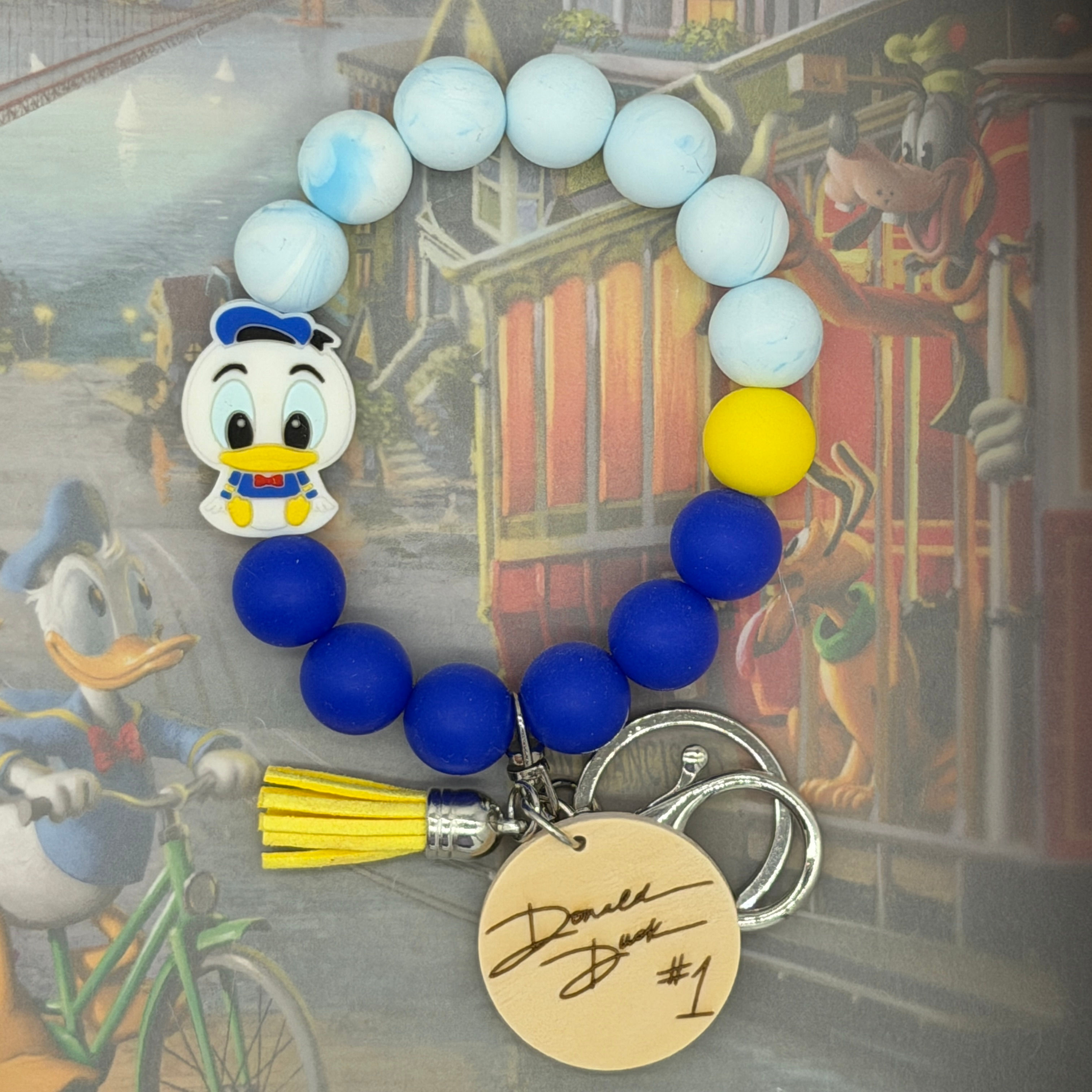 Boy Duck Silicone Beaded Wristlet Key Fob